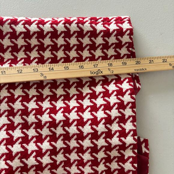 Talbots Women's 2 (XS-S) Red Houndstooth Wool Blend Casual Preppy Pencil Skirt - Picture 6 of 9